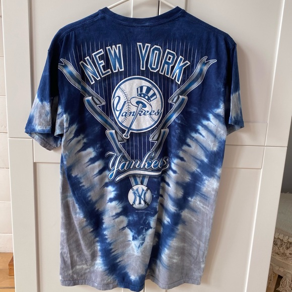 New York Yankees Liquid Blue Tie Dye Tshirt - Picture 2 of 6